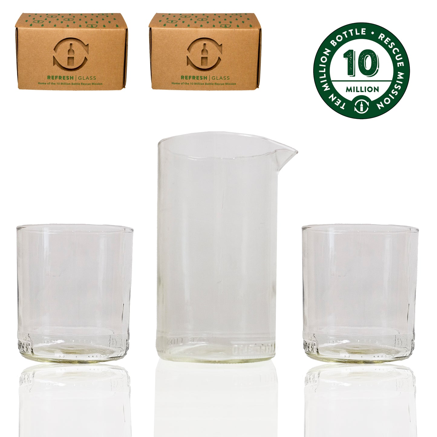 Cocktail Mixer and 2 Drinking Glasses Set